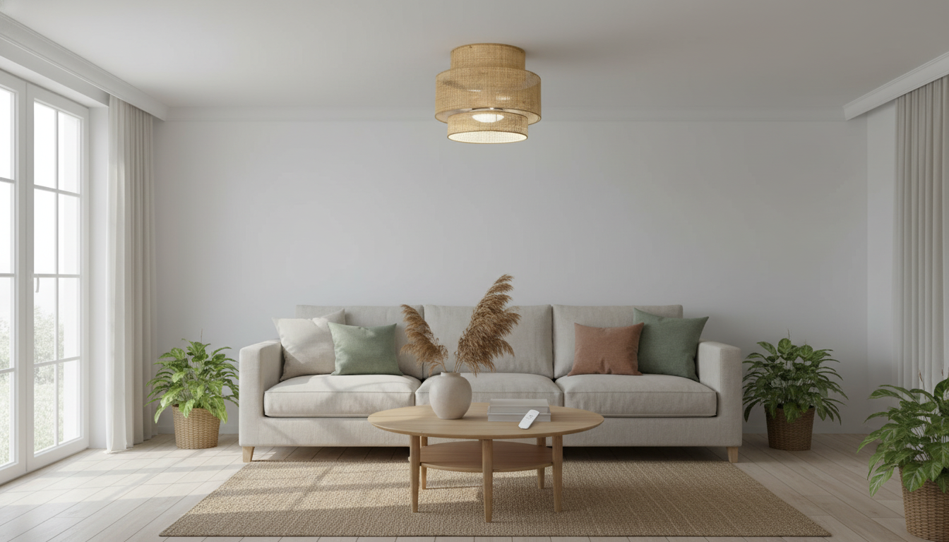 21-Inch Bamboo LED Ceiling Fan: Light, Remote & Timer